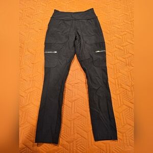 Athleta Black Casual Pants with zippers on side Size 0